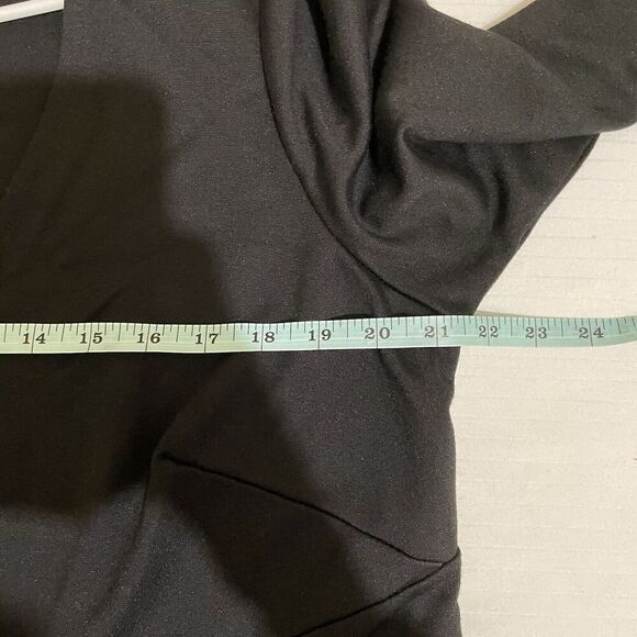 Eloquii Asymmetrical Top 3/4 Sleeve V Neck Black Size 16 Career Office Casual - Picture 4 of 7